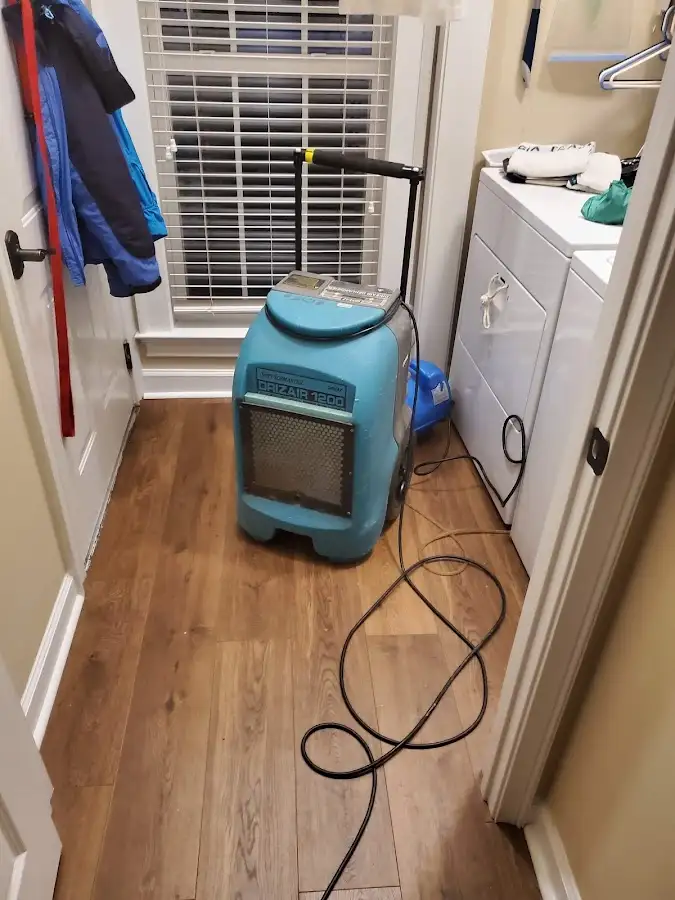 Commercial dehumidifier deployed for Flood Damage Cleanup in Crete